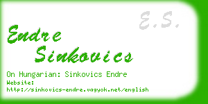 endre sinkovics business card